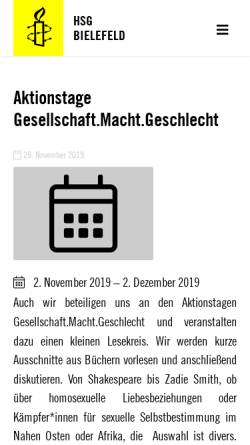 Vorschau der mobilen Webseite amnesty-uni-bielefeld.de, AI Hochschulgruppe Uni Bielefeld