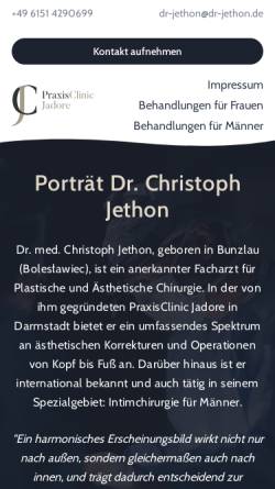 Vorschau der mobilen Webseite dr-jethon.de, Jethon, Dr. med. Christoph