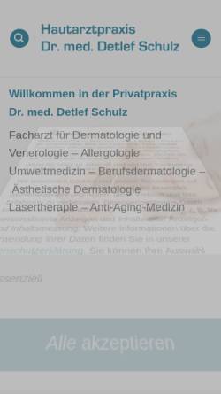 Vorschau der mobilen Webseite hautarzt-schulz.de, Schulz, Dr. med. Detlef