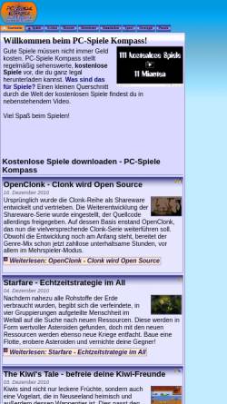 Vorschau der mobilen Webseite www.pcspielekompass.de, PC-Spiele Kompass - kostenlose PC-Spiele