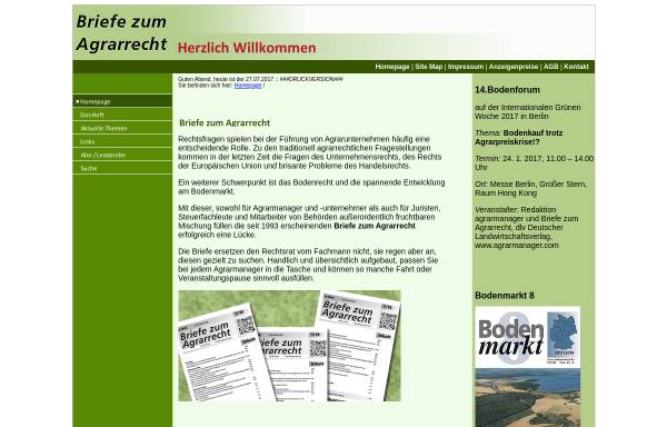 Vorschau von www.nl-bzar.de, Briefe zum Agrarrecht -Zeitschrift für Agrar- und Unternehmensrecht