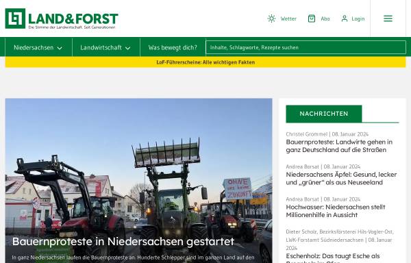 Vorschau von landundforst.agrarheute.com, Land und Forst - 