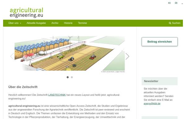 Vorschau von www.landtechnik-online.eu, Landtechnik und Agrartechnische Forschung