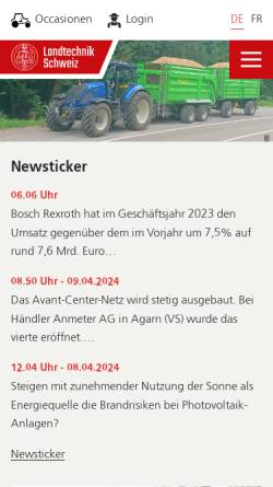 Vorschau der mobilen Webseite www.agrartechnik.ch, SVLT und Schweizer Landtechnik,