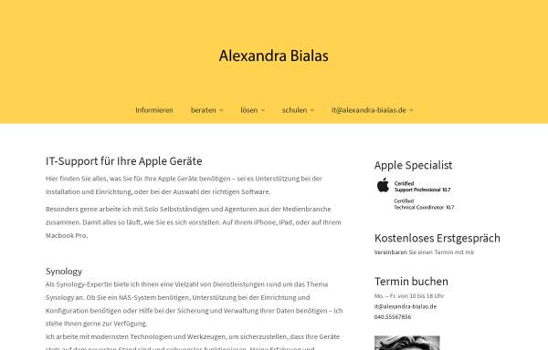 Vorschau von www.alexandra-bialas.de, IT Schulung und Mac Support in Hamburg