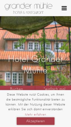 Vorschau der mobilen Webseite grandermuehle.de, Grander Mühle