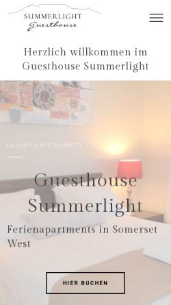 Vorschau der mobilen Webseite www.guesthouse-summerlight.de, Guesthouse Summerlight