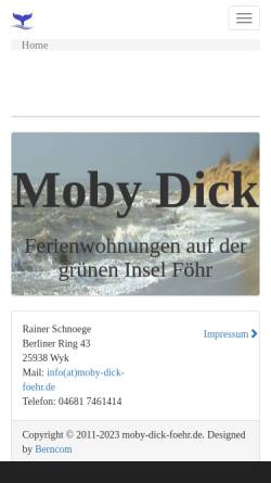 Vorschau der mobilen Webseite www.moby-dick-foehr.de, Moby Dick Föhr