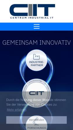 Vorschau der mobilen Webseite www.ciit-owl.de, CIIT Centrum Industrial IT