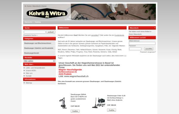 Vorschau von www.staubsauger-kehrli.ch, Kehrli und Witra AG