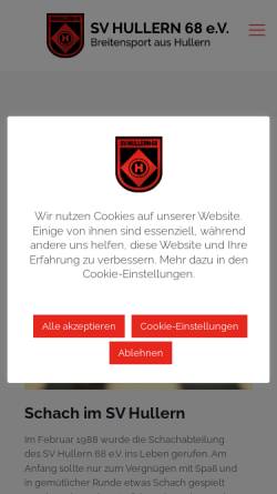 Vorschau der mobilen Webseite www.sv-hullern.de, SV Hullern 68 e.V., Abteilung Schach