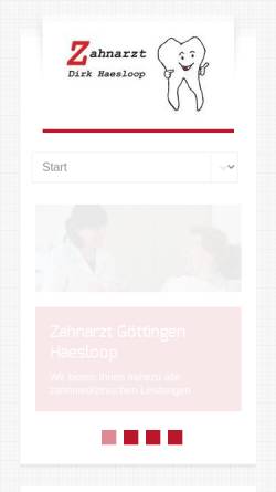 Vorschau der mobilen Webseite mein-zahnarzt-goettingen.de, Zahnarztpraxis Dirk Haesloop