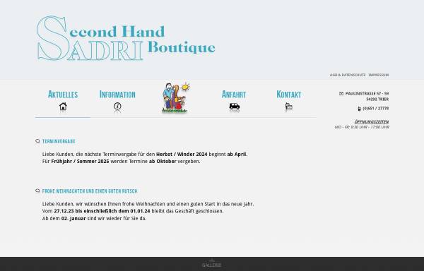 Vorschau von www.boutique-sadri.de, Second-Hand Boutique Sadri