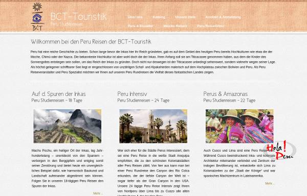 Vorschau von www.die-perureise.de, BCT Touristik