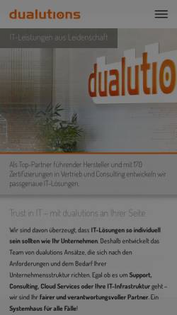 Vorschau der mobilen Webseite www.dualutions.de, Systemadministration