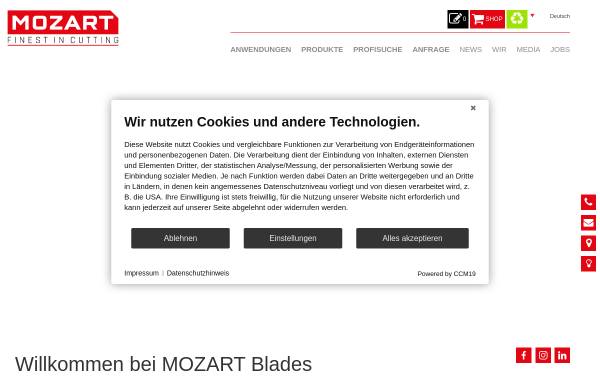 Vorschau von www.mozart-blades.de, Industrie- und Spezialklingen