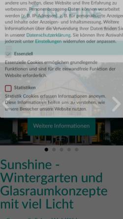 Vorschau der mobilen Webseite www.sunshine.de, sunshine.de - Gemütlicher Wintergarten 