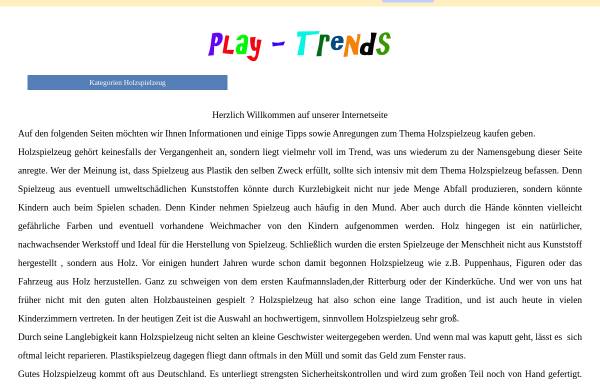 Vorschau von www.play-trends.de, Onlineshop für Holzspielzeug