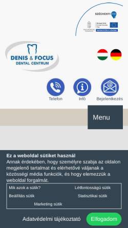 Vorschau der mobilen Webseite www.denisdental.hu, Denis Dental Zahnklinik