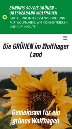 Vorschau der mobilen Webseite www.gruene-wolfhagen.de, Bündnis 90/Die Grünen - OV Wolfhagen