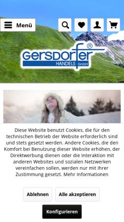 Vorschau der mobilen Webseite www.gersdorfer.de, Gersdorfer Handels GmbH