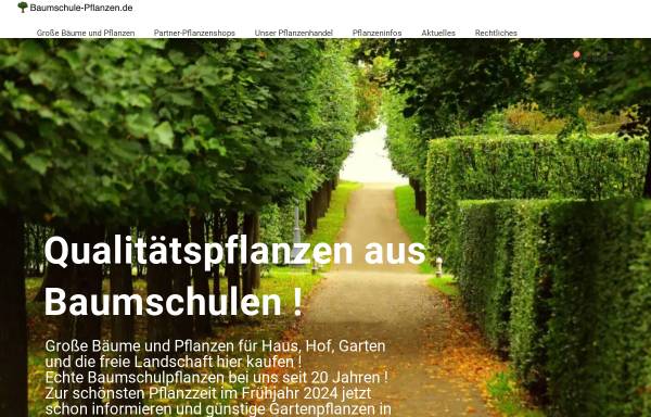 Vorschau von www.baumschule-pflanzen.de, Pflanzen für Haus & Garten online finden, bestellen & einkaufen