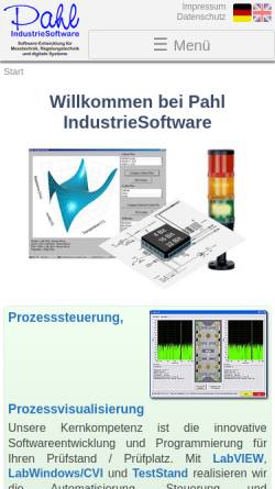 Vorschau der mobilen Webseite www.pahl-is.de, Pahl IndustrieSoftware, Inh. Carsten Pahl