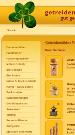 Vorschau der mobilen Webseite www.getreidemuehlen.de, Ihre Getreidemühle vom Mühlen-Fachhandel