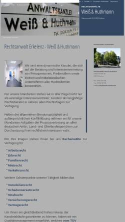 Vorschau der mobilen Webseite www.kanzlei-erkelenz.de, Anwaltskanzlei Weiß & Huthmann