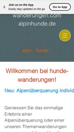 Vorschau der mobilen Webseite www.hunde-wanderungen.com, HundeWandern