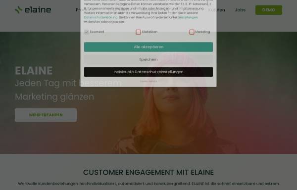 Vorschau von www.elaine.de, Elaine Email Marketing Software