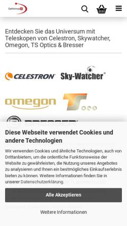 Vorschau der mobilen Webseite www.optikshop24.de, Optikshop24