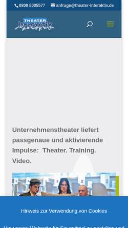 Vorschau der mobilen Webseite www.theater-interaktiv.de, Unternehmenstheater für Personal- und Organisationsentwicklung