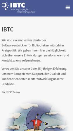 Vorschau der mobilen Webseite www.ibtc.de, IBTC