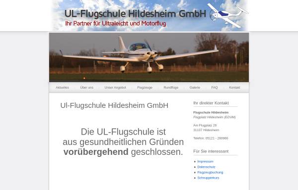 Vorschau von www.flugschule-Hildesheim.de, Flugschule Hildesheim: Ultrlaeicht und Motorflugschule