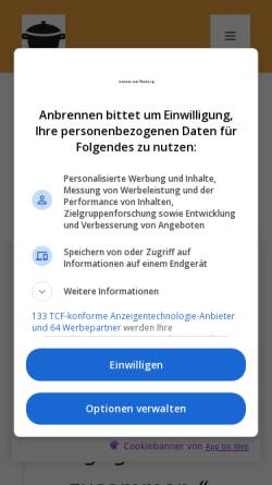 Vorschau der mobilen Webseite www.anbrennen.de, Anbrennen.de