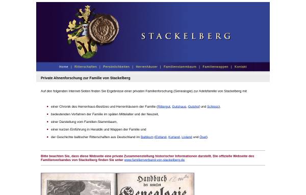 Vorschau von www.von-stackelberg.de, Genealogie Familie von Stackelberg