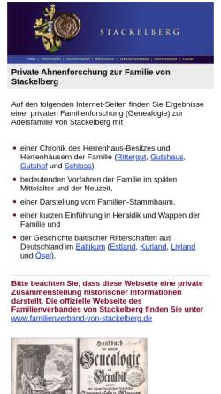 Vorschau der mobilen Webseite www.von-stackelberg.de, Genealogie Familie von Stackelberg