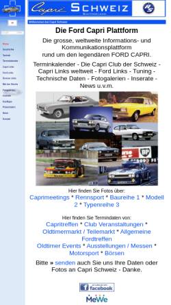 Vorschau der mobilen Webseite www.ford-capri.ch, Ford Capri Club