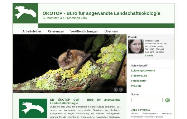 Vorschau von www.oekotop-halle.de, ÖKOTOP GbR – Büro für angewandte Landschaftsökologie