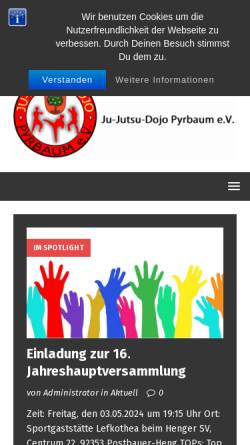 Vorschau der mobilen Webseite www.jujutsu-seligenporten.de, SV Seligenporten - Abteilung Ju-Jutsu