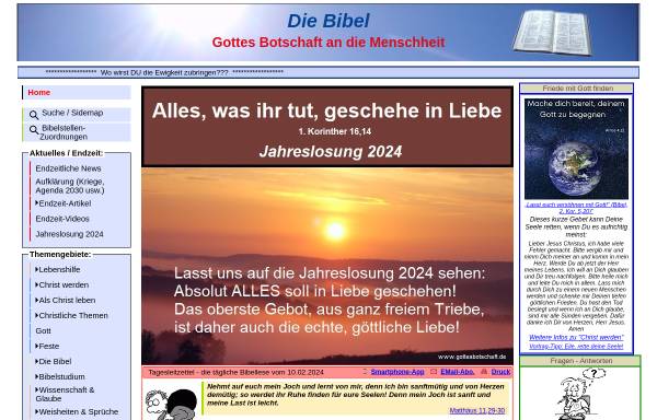 Vorschau von www.gottesbotschaft.de, Christliche Themen