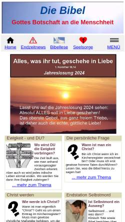 Vorschau der mobilen Webseite www.gottesbotschaft.de, Christliche Themen
