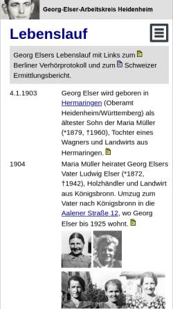 Vorschau der mobilen Webseite www.georg-elser-arbeitskreis.de, Georg-Elser-Arbeitskreis