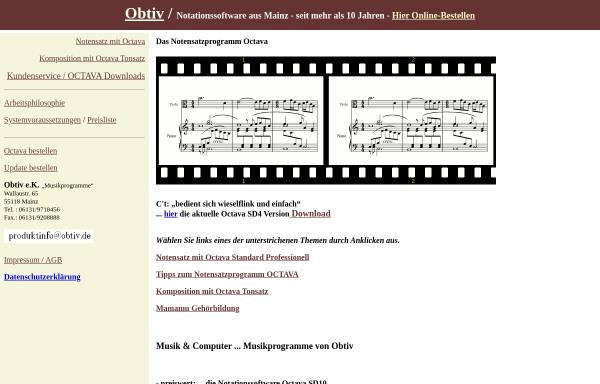 Vorschau von www.obtiv.de, Notendruckprogramm Octava