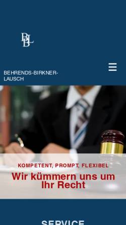 Vorschau der mobilen Webseite www.behrends-birkner-lausch.de, Behrends-Birkner-Lausch