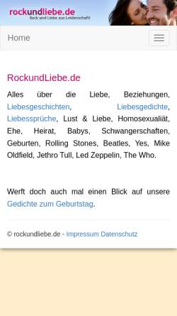 Vorschau der mobilen Webseite www.rockundliebe.de, Rock und Liebe