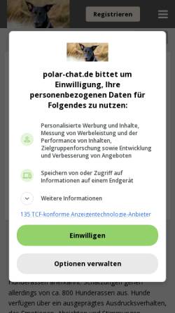 Vorschau der mobilen Webseite www.polar-chat.de, Rund um Hunde - Erfahrungsaustausch für Hundefreunde