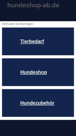 Vorschau der mobilen Webseite www.hundeshop-ab.de, Onlineshop der Hundeschule Aschaffenburg