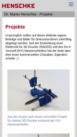 Vorschau der mobilen Webseite www.dr-henschke.de, Experiment zum PageRank